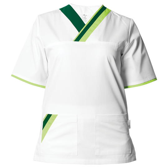 Tunică medicală MARCEL ALB/VERDE