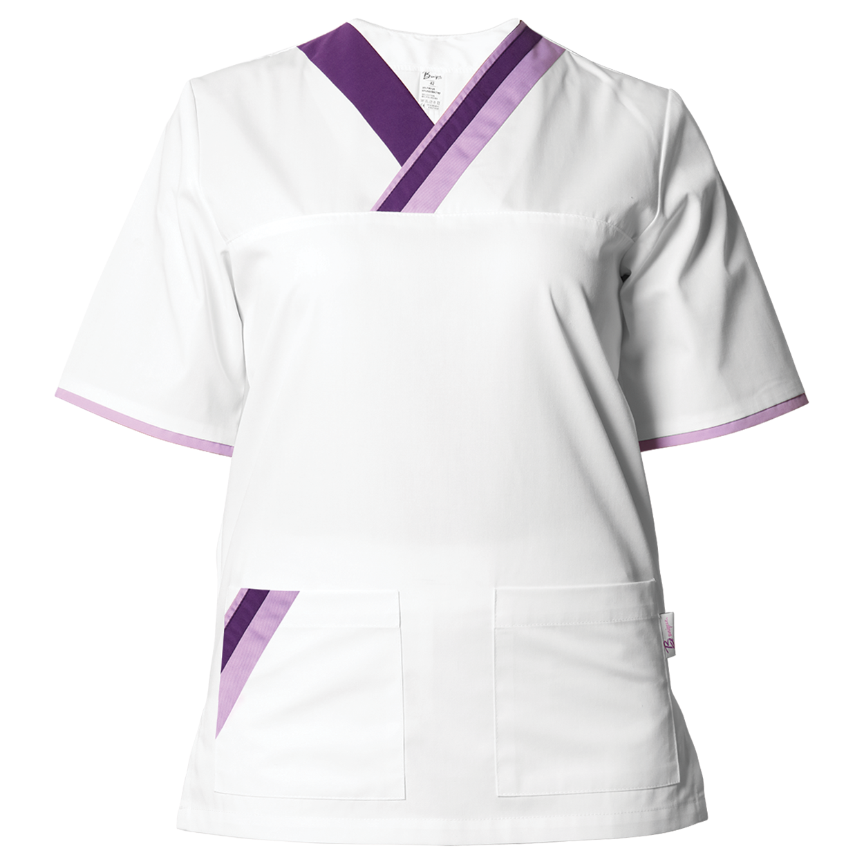 Tunică medicală MARCEL ALB/VIOLET - 1