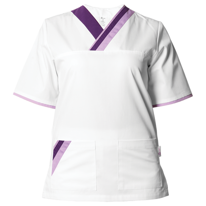 Tunică medicală MARCEL ALB/VIOLET - 1