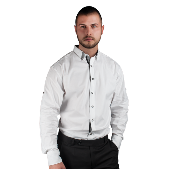 Cămașă pentru bărbați ALBERTO ALB - 1