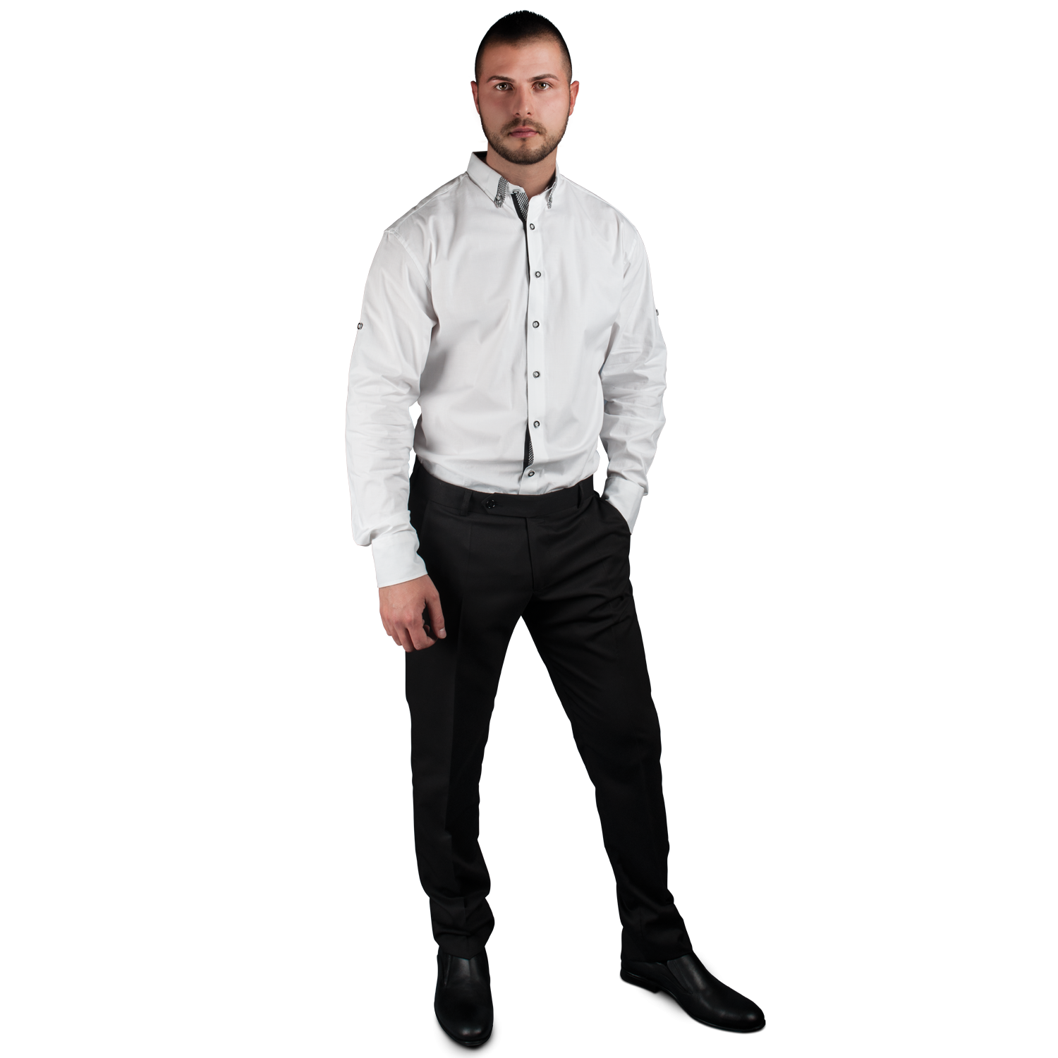 Men's long sleeve shirt ALBERTO WHITE - 2