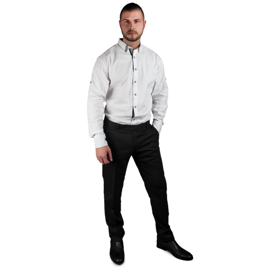 Cămașă pentru bărbați ALBERTO ALB - 2