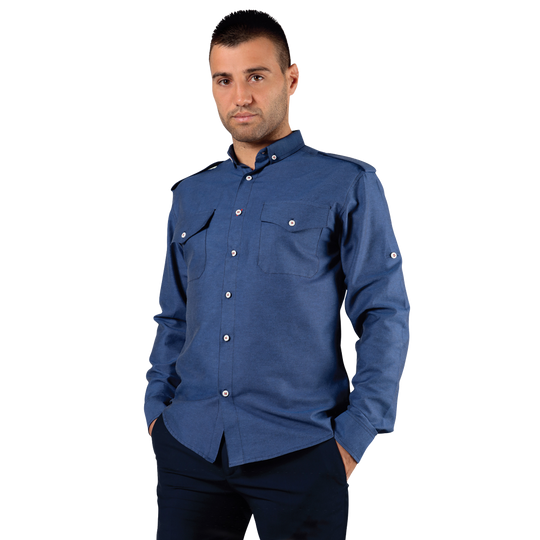 Men's long sleeve shirt CITY NAVY