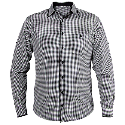 Men's long sleeve shirt FLORIS BLACK - 1