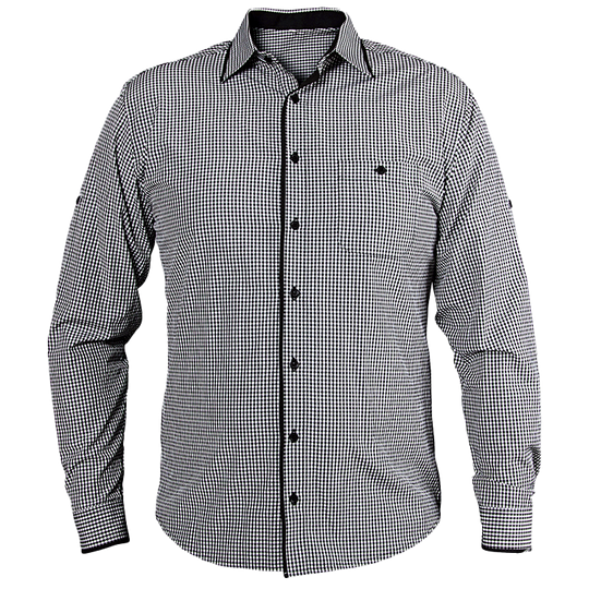 Men's long sleeve shirt FLORIS BLACK - 1