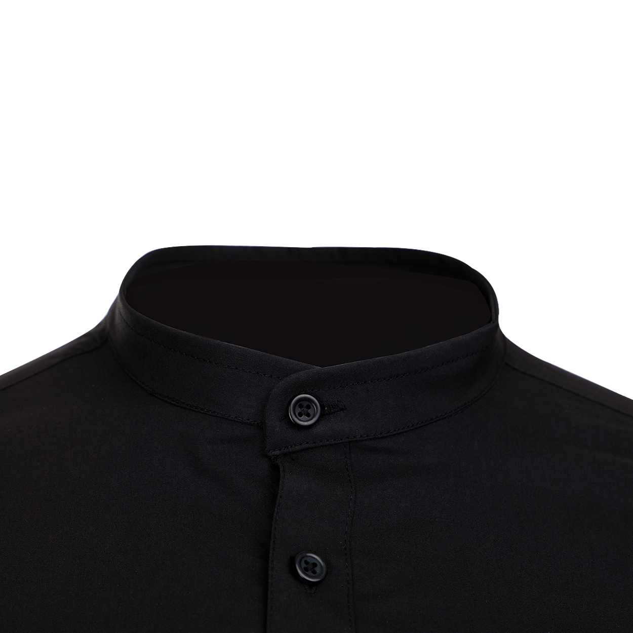 Cămașă pentru bărbați cu stand guler VELILLA NEGRU - 5