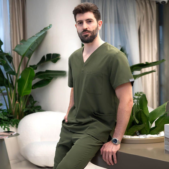 Tunica medicală pentru bărbați NOBBY VERDE - 2