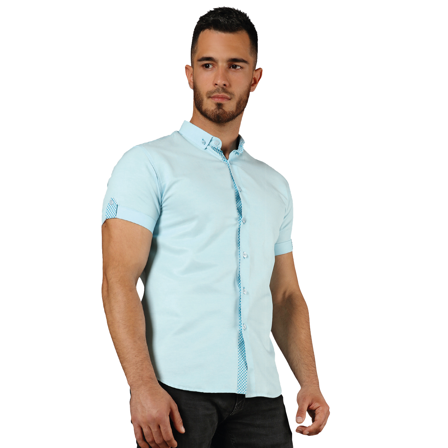Men's short sleeve shirt GABRIELE BLUE