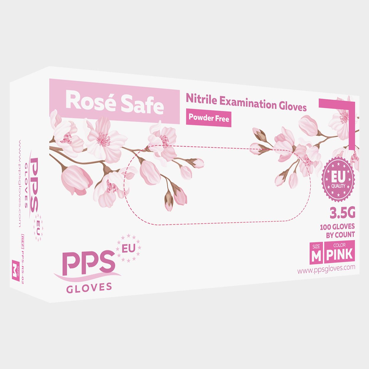 Mănuși de nitril fără pudră PPS ROSE SAFE PF - 2