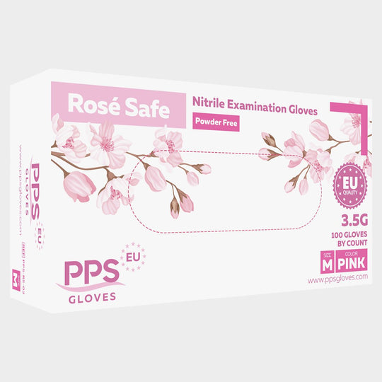 Mănuși de nitril fără pudră PPS ROSE SAFE PF - 2