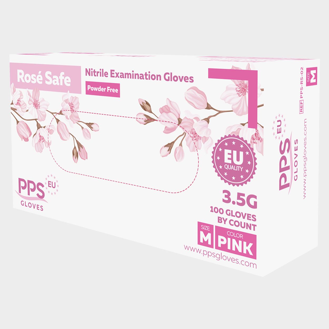 Mănuși de nitril fără pudră PPS ROSE SAFE PF - 3