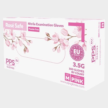 Mănuși de nitril fără pudră PPS ROSE SAFE PF - 3