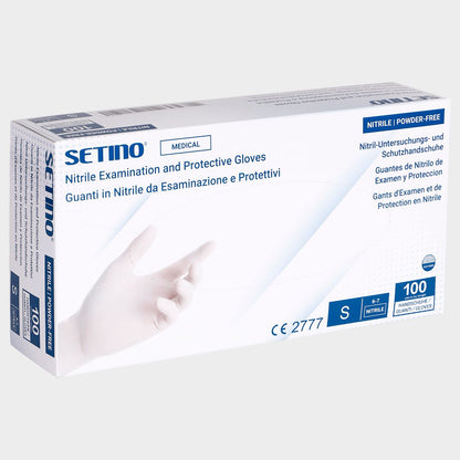 Mănuși din nitril fără pudră SETINO NITRILE WHITE - 1