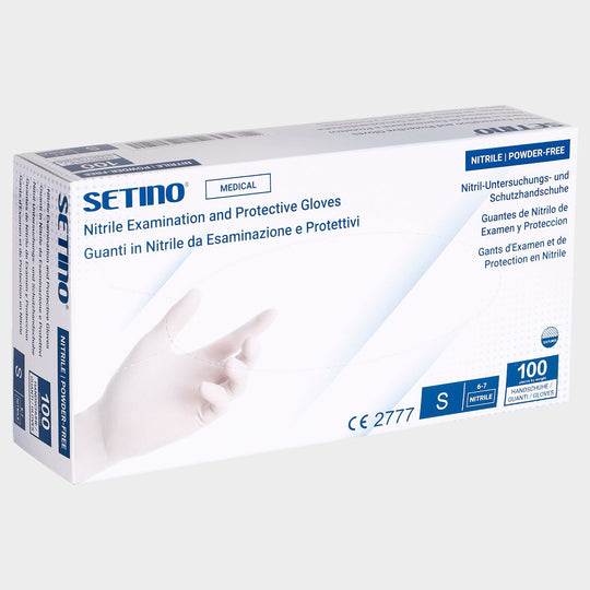 Mănuși din nitril fără pudră SETINO NITRILE WHITE - 1