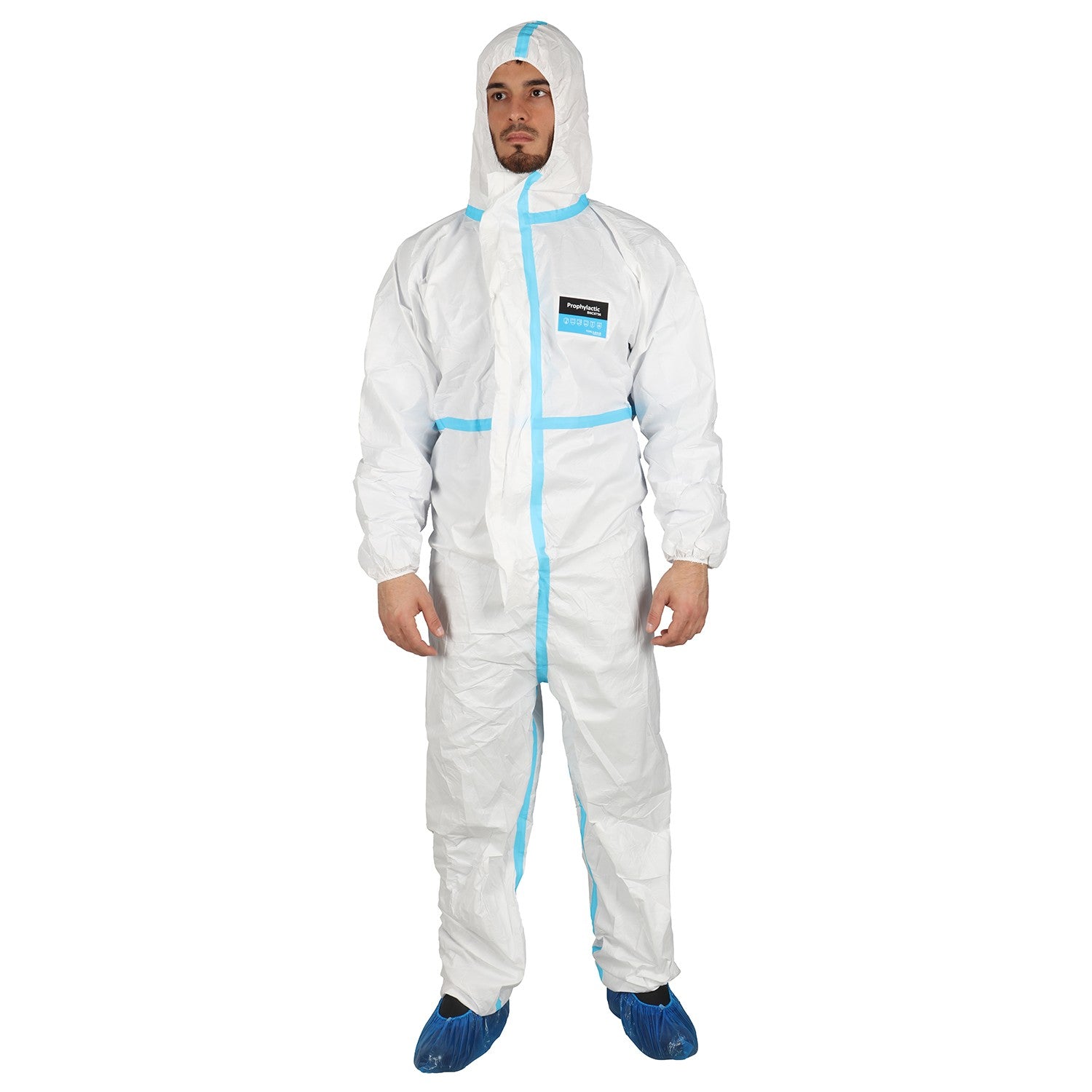 Защитен гащеризон с качулка COVERALL WHITE 2.0 PNG TYPE 3, 4 - 1