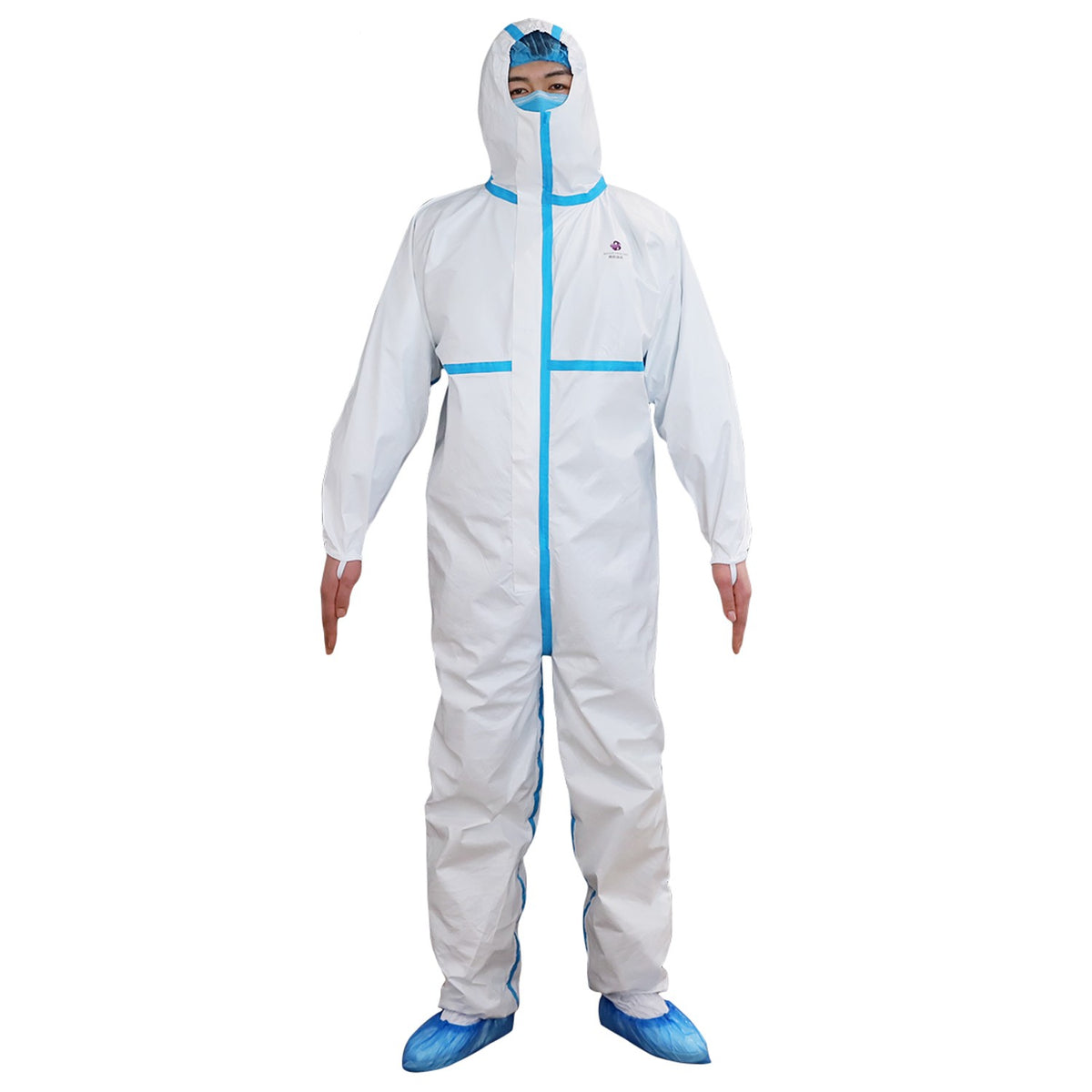 Combinezon de protecție cu glugă COVERALL ALB TYPE 3, 4