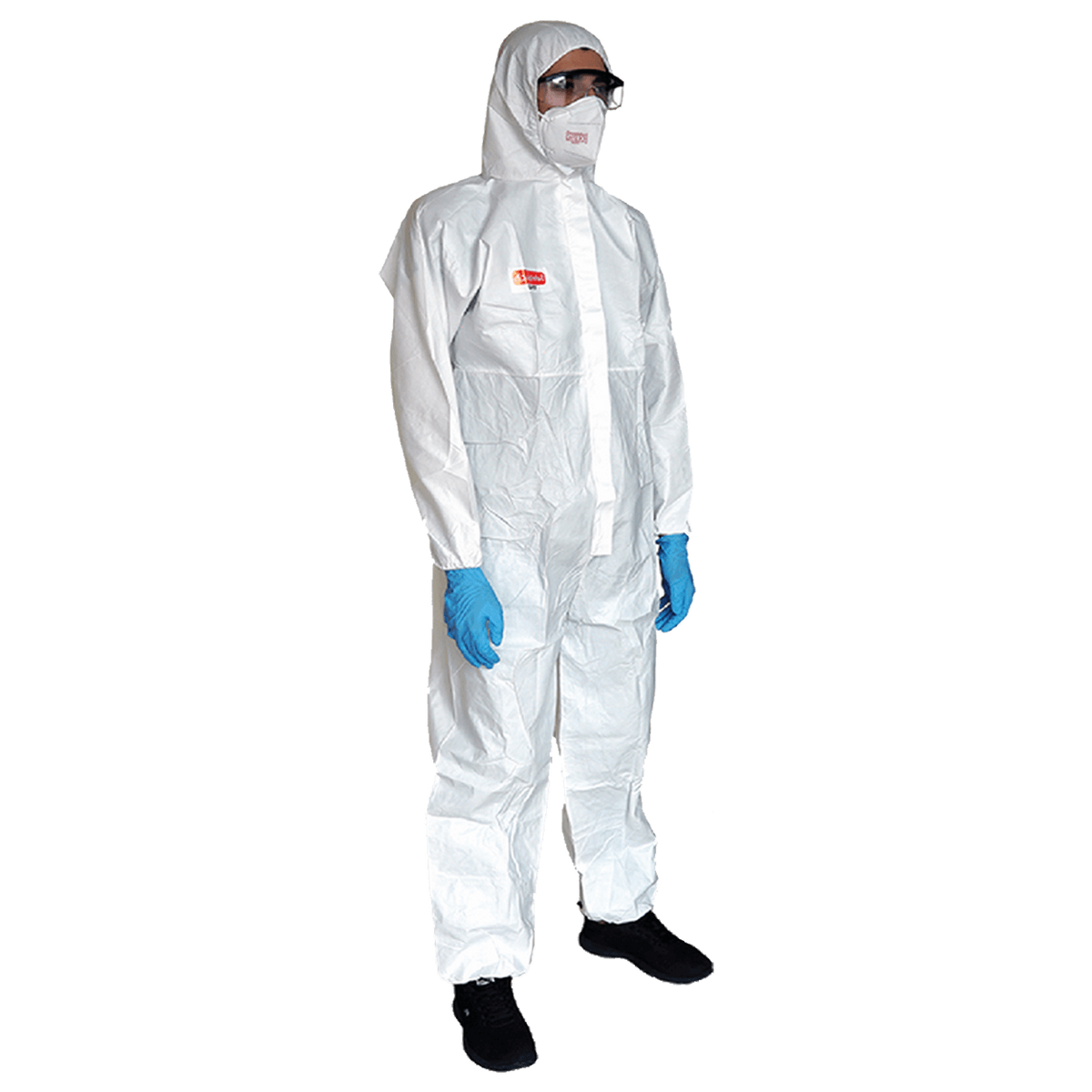 Ολόσωμη προστατευτική φόρμα με κουκούλα COVERALL WHITE TYPE 5, 6