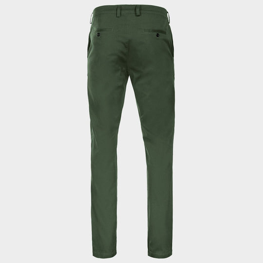 Pantaloni sport-eleganți STENSO CHINO VERDE ÎNCHIS DESCHIS - 2