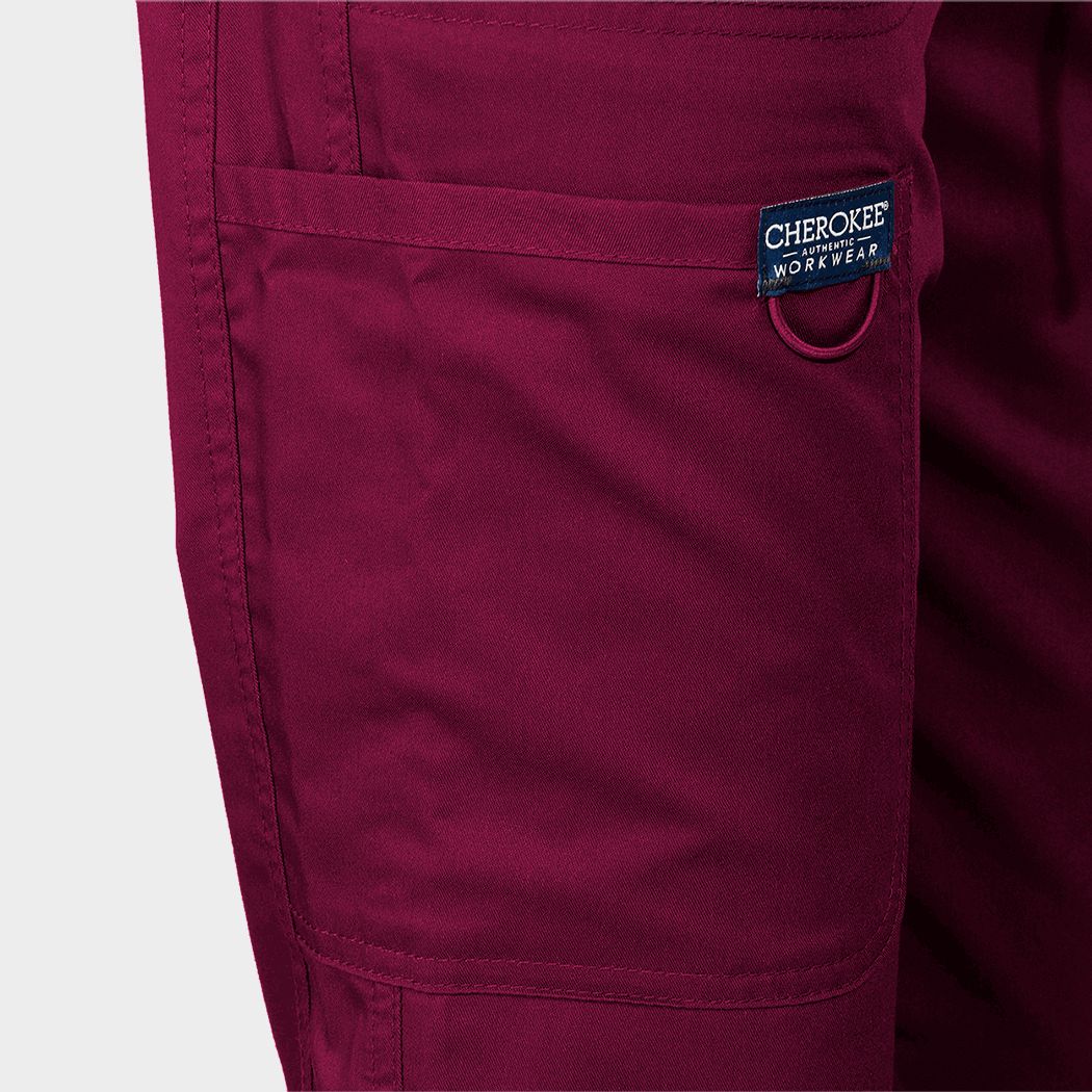 Дамски медицински панталон CHEROKEE MR TAPERED BURGUNDY WWE105 - 7