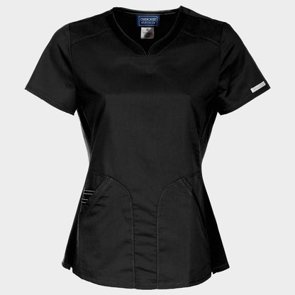 Women's medical tunic CHEROKEE V-NECK BLACK WWE601. - 1