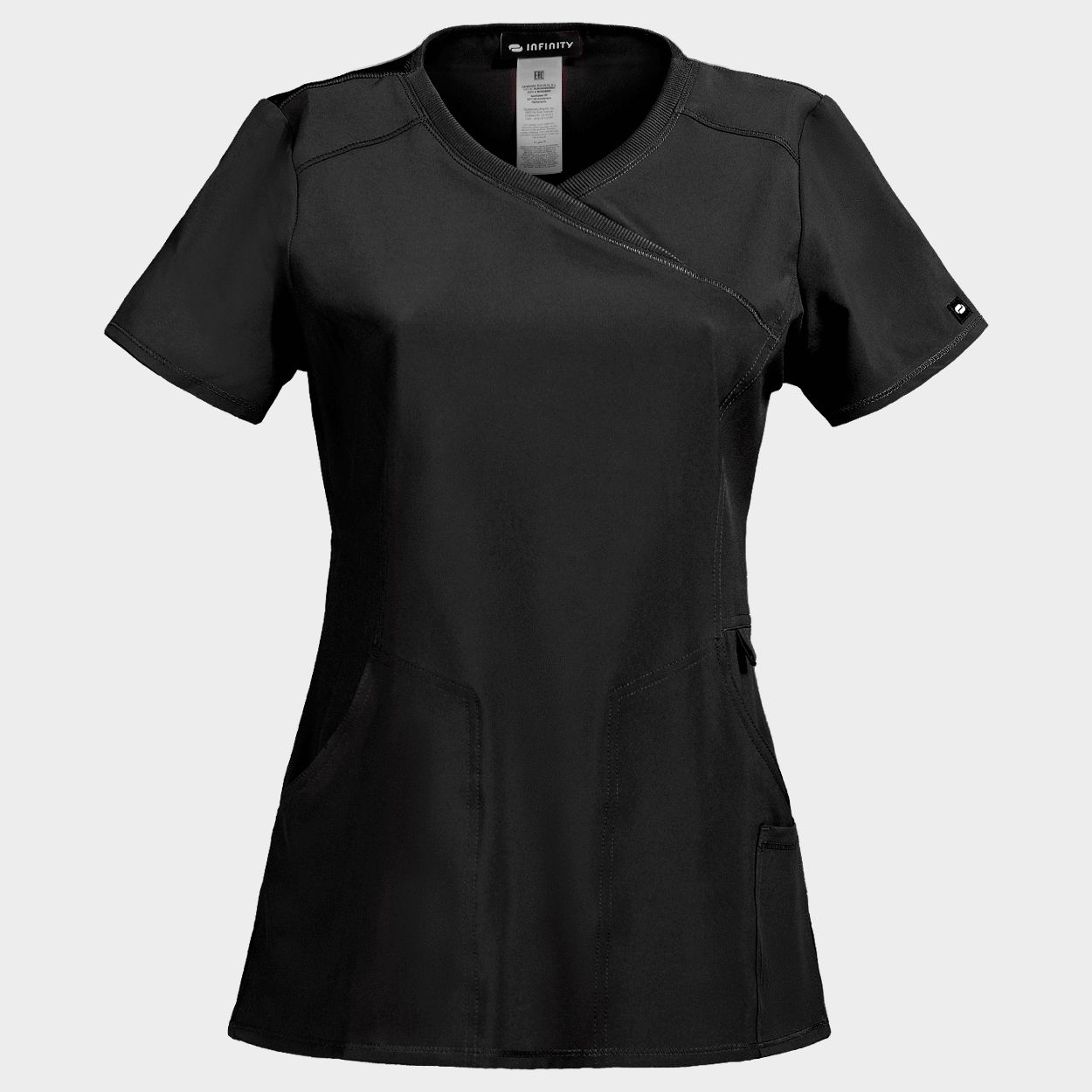 Women's medical tunic CHEROKEE WRAP BLACK CKE2625A - 1