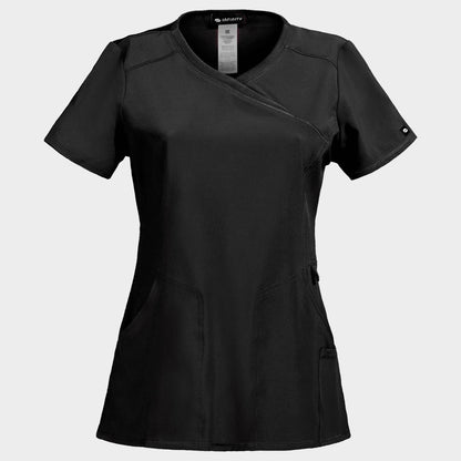 Women's medical tunic CHEROKEE WRAP BLACK CKE2625A - 1