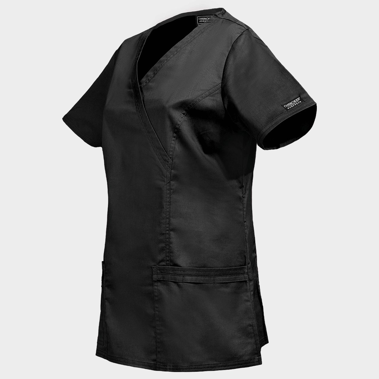 Women's medical tunic CHEROKEE WRAP BLACK WWE4728 - 3