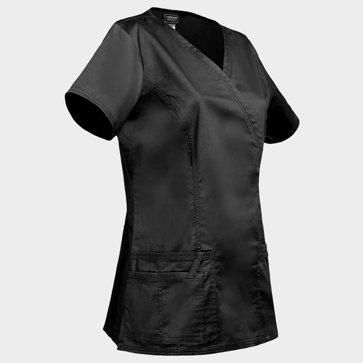Women's medical tunic CHEROKEE WRAP BLACK WWE4728 - 4