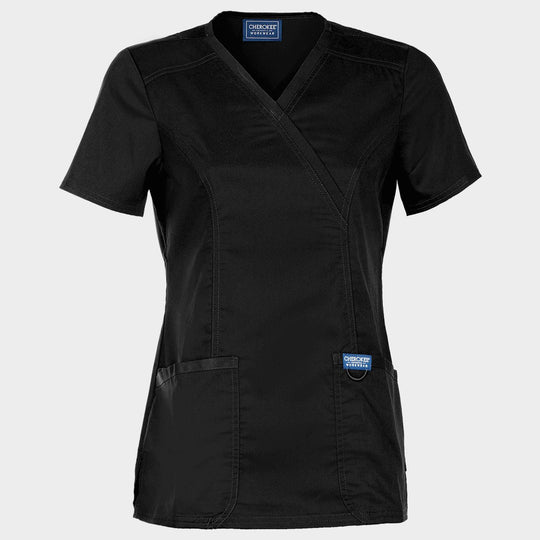 Women's medical tunic CHEROKEE WRAP BLACK WWE610 - 1