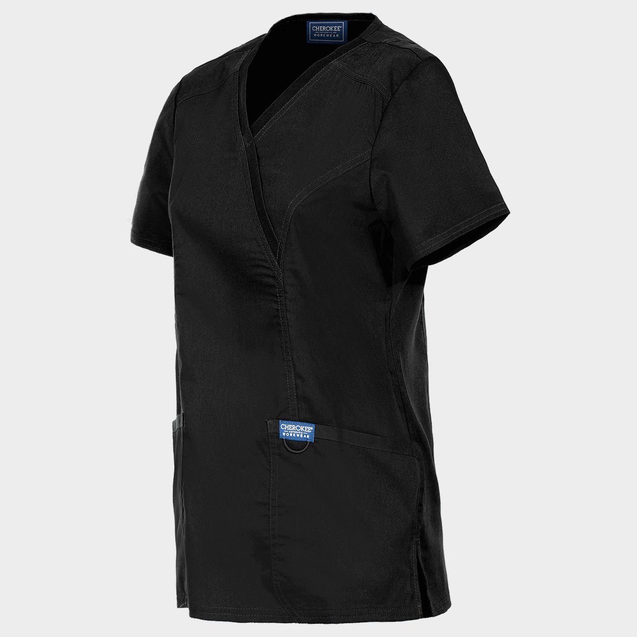 Tunică medicală de damă CHEROKEE WRAP NEGRU WWE610 - 3