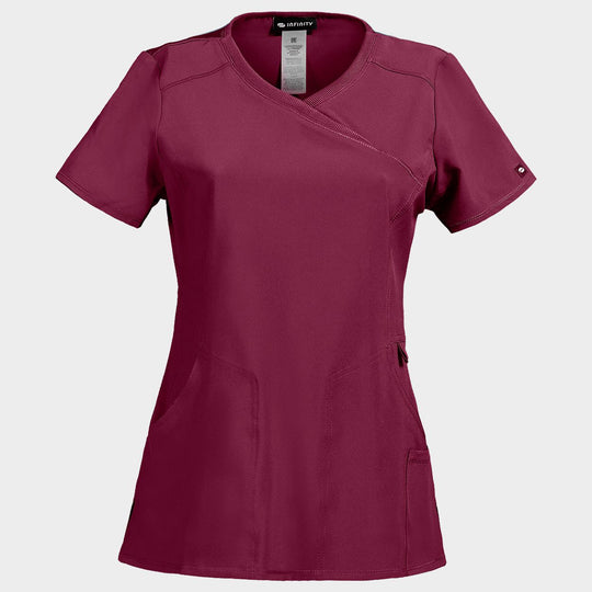 Women's medical tunic CHEROKEE WRAP BORDEAUX CKE2625A - 1