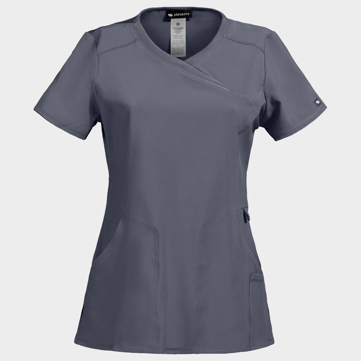 Women's medical tunic CHEROKEE WRAP GREY CKE2625A - 1