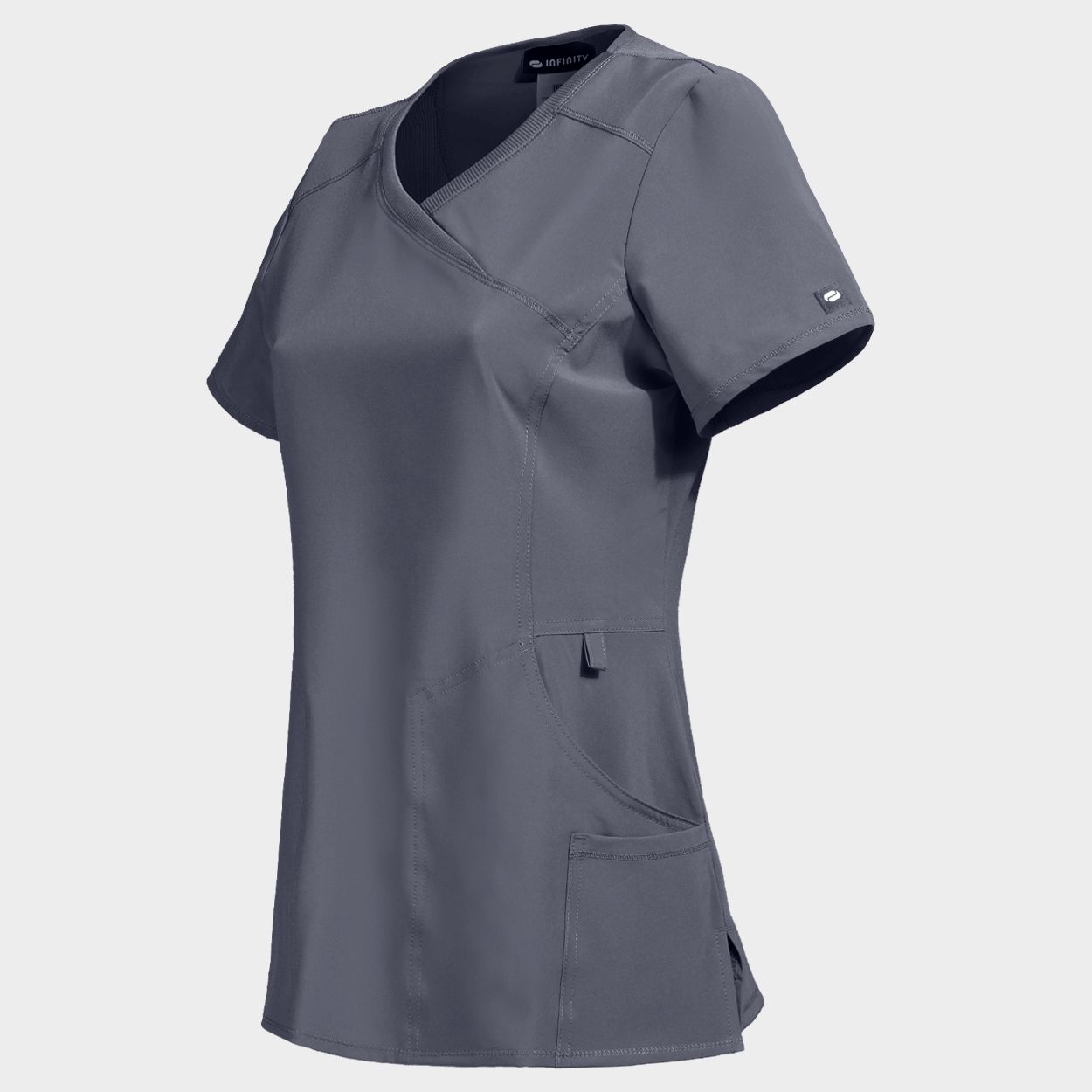 Women's medical tunic CHEROKEE WRAP GREY CKE2625A - 3