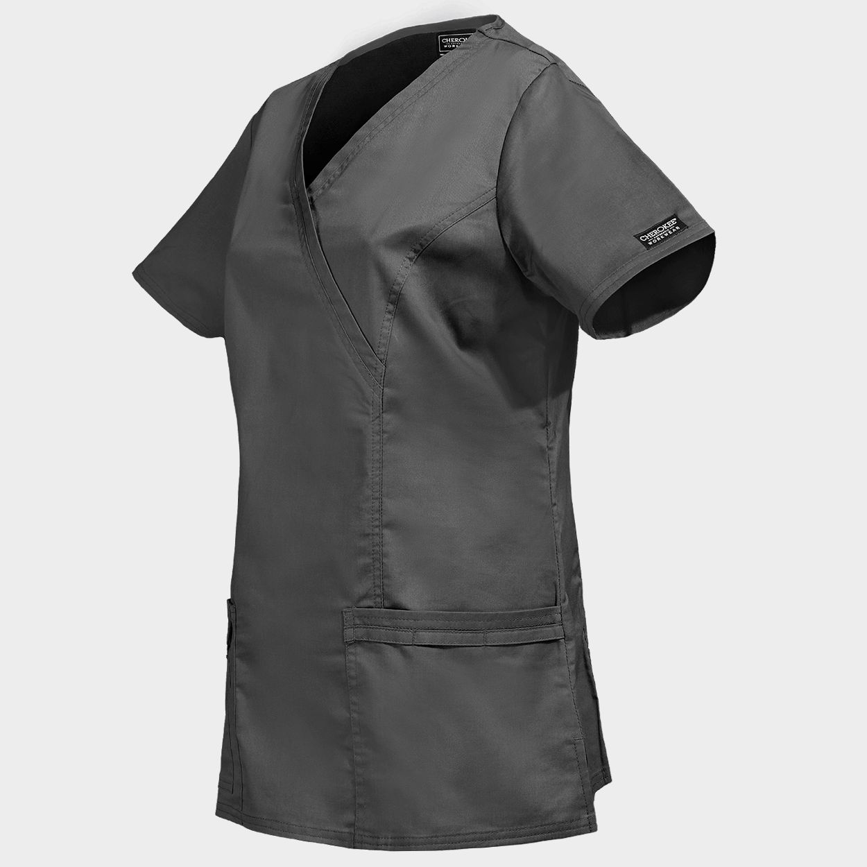 Women's medical tunic CHEROKEE WRAP GREY WWE4728 - 3