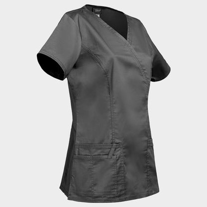 Women's medical tunic CHEROKEE WRAP GREY WWE4728 - 4
