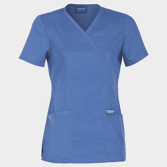 Women's medical tunic CHEROKEE WRAP LIGHT BLUE WWE610 - 1