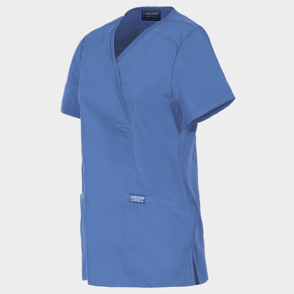 Women's medical tunic CHEROKEE WRAP LIGHT BLUE WWE610 - 3