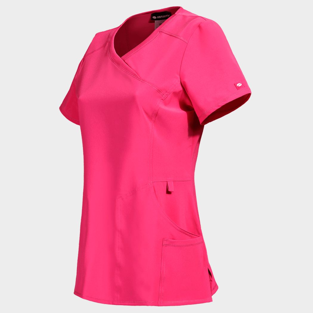 Women's medical tunic CHEROKEE WRAP PINK CKE2625A - 3