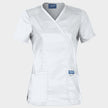 Tunică medicală de damă CHEROKEE WRAP ALB WWE610 - 1