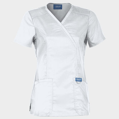Tunică medicală de damă CHEROKEE WRAP ALB WWE610 - 1