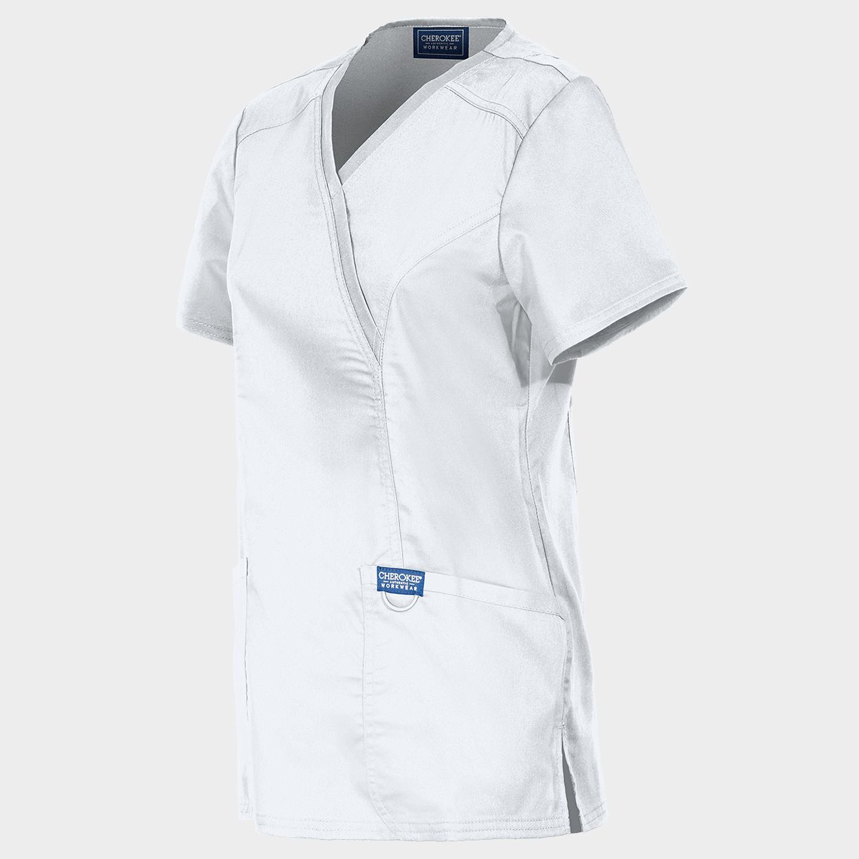 Tunică medicală de damă CHEROKEE WRAP ALB WWE610 - 3
