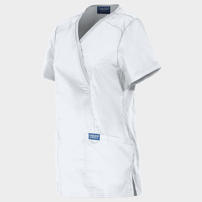 Tunică medicală de damă CHEROKEE WRAP ALB WWE610 - 3