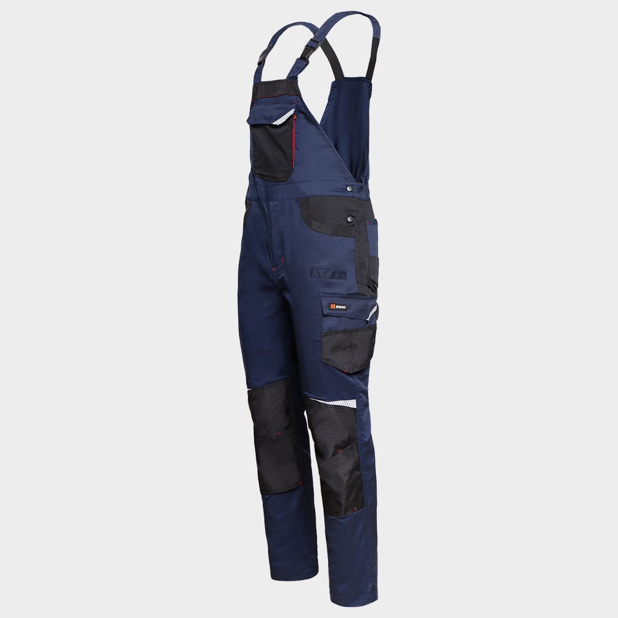 Work bib pants KASTOR STRETCH DARK BLUE/RED - 3