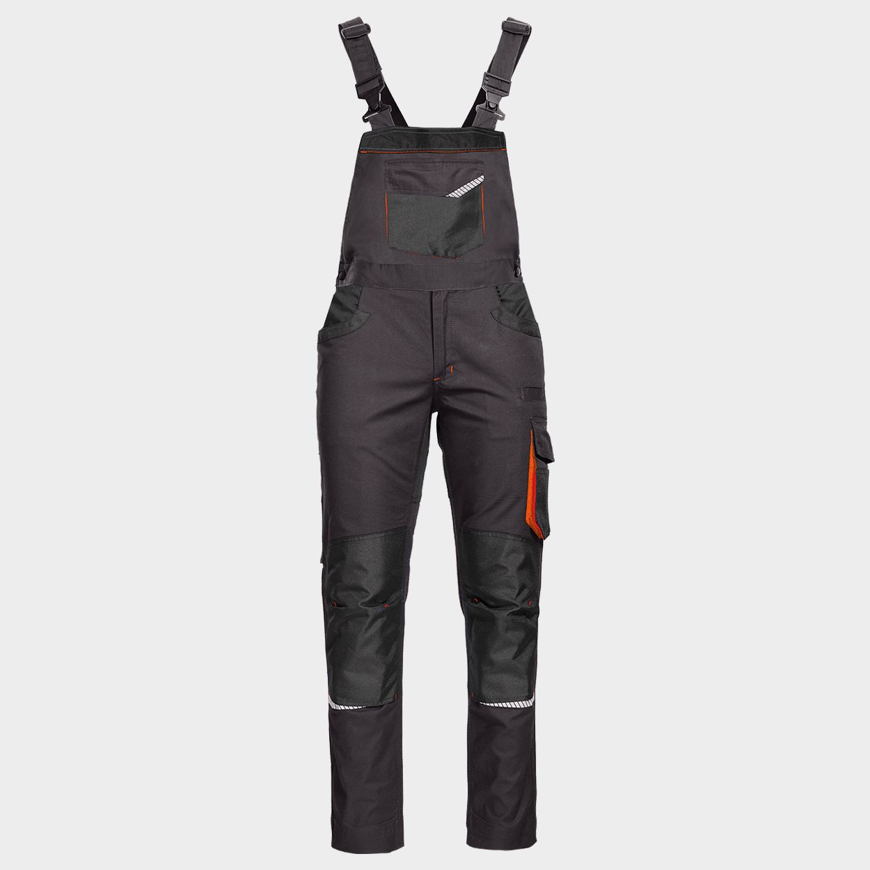Work bib pants KASTOR STRETCH GREY/ORANGE