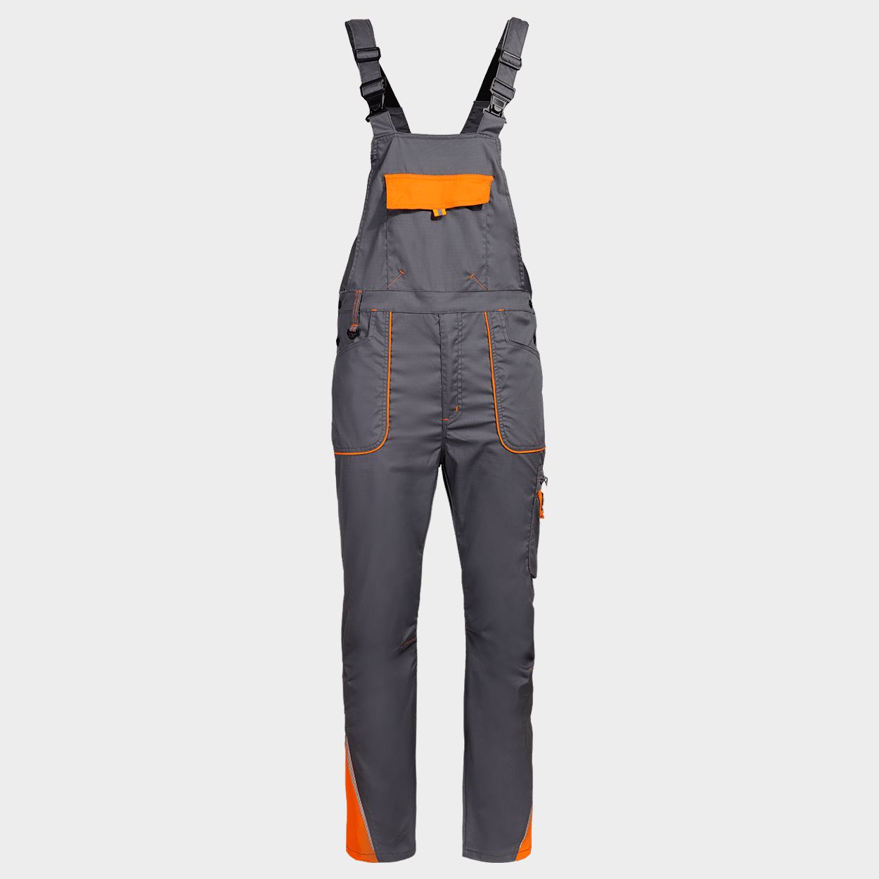 Pantaloni de salopete PRISMA LIGHT STRETCH GRI/PORTOCALIU - 1