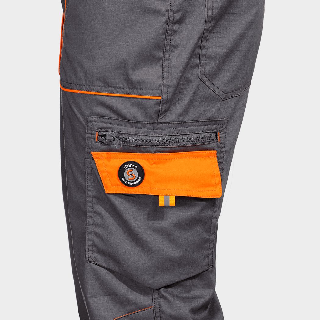 Pantaloni de salopete PRISMA LIGHT STRETCH GRI/PORTOCALIU - 5
