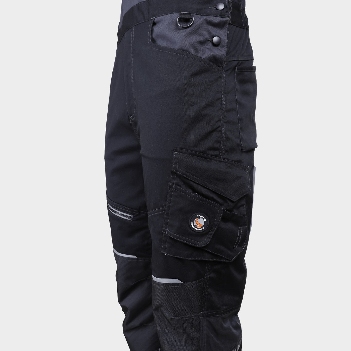 Salopetă de lucru REVOLT 4STRETCH NEGRU/GRI ÎNCHIS/GRI - 3