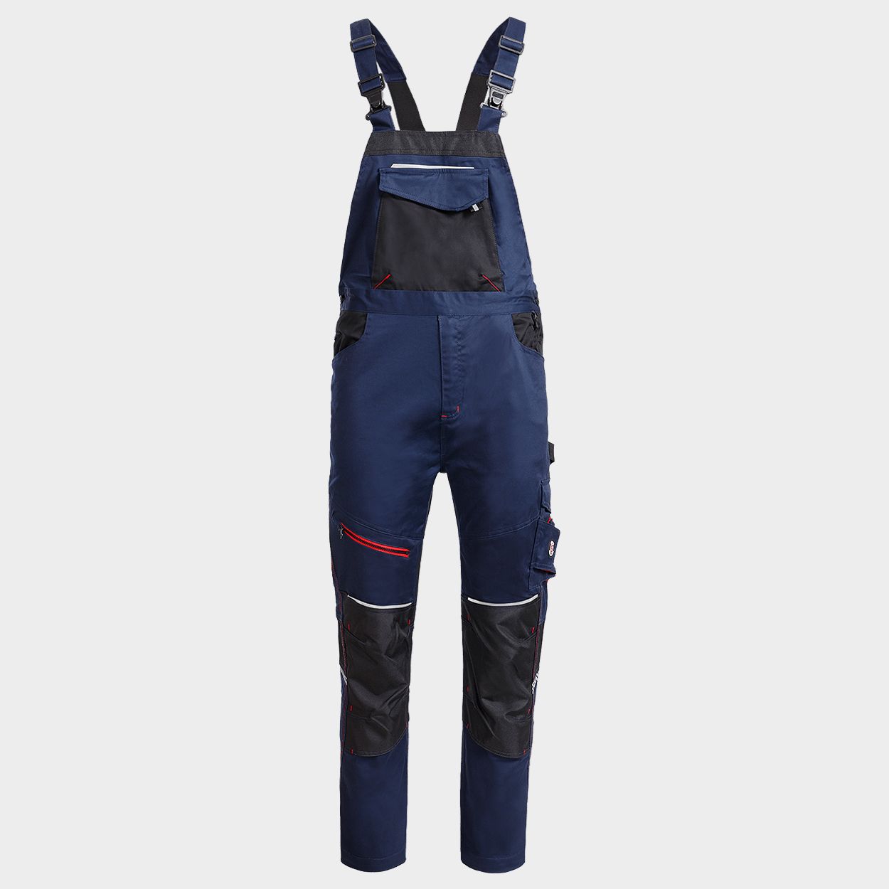 Work bib pants REVOLT 4STRETCH DARK BLUE/BLACK/RED - 1