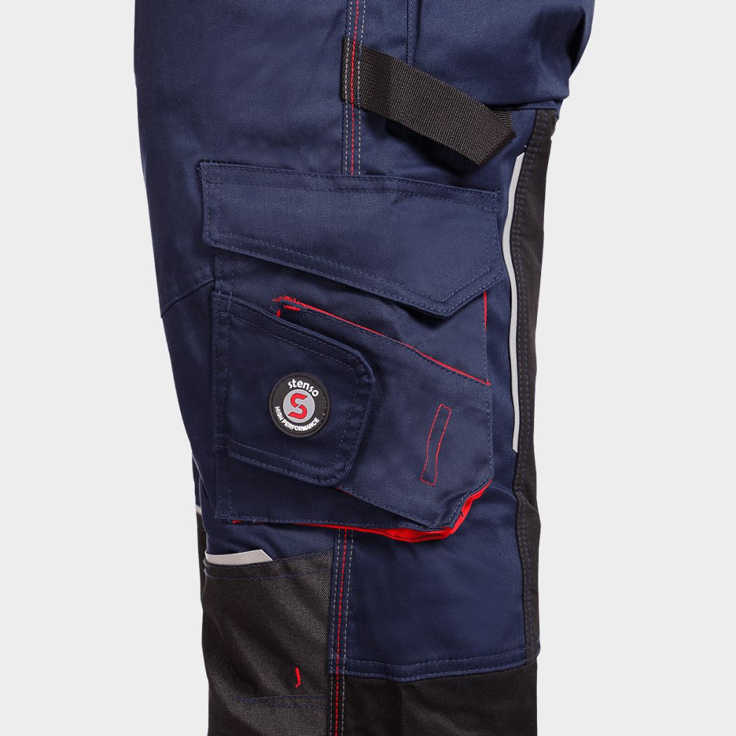 Work bib pants REVOLT 4STRETCH DARK BLUE/BLACK/RED - 5