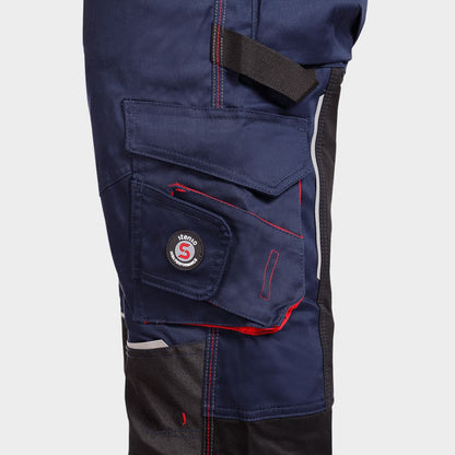 Work bib pants REVOLT 4STRETCH DARK BLUE/BLACK/RED - 5